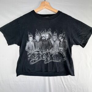 Giant Aerosmith Graphic T-Shirt XS Black Vintage Cropped Band Tee